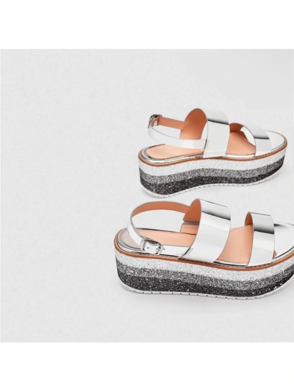 Zara Metallic Platform Sandals - Picture 4 of 5